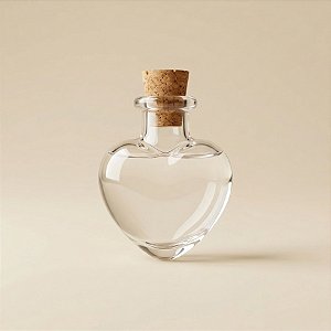 Mini Potinho de Vidro Decorativo com Rolha - Coração - 2ml - 3x2cm - 10 unidades - Rizzo