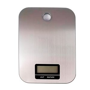 Balança Digital para Cozinha de Inox  5kg - Retangular  - 1 unidade - Wellmix - Rizzo