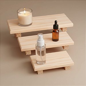 Kit Bandejas em Madeira Pinus - 25x12cm - 1 unidade - Rizzo
