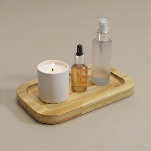 Bandeja Retângular em Madeira Pinus - 17,5x10cm - 1 unidade - Rizzo