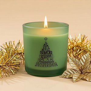 Vela Aromática de Natal - Boas Vibrações - Verde - 150g - 1 unidade - Rizzo