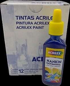 NANKIN ACRILEX 20 ML AZUL TURQUESA - CAIXA 12 UNDS