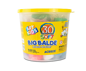 Balde Massinha de Modelar Acrilex - 1.5 kg - Cores Sortidas