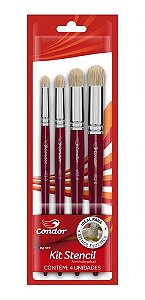Kit Pincel Stencil  Pituá Condor 462 -kit 4 Unidades (597/4)