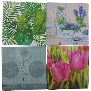 Guardanapo Decoupagem kit com 20 folhas variadas- FLORES