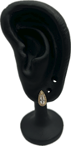Brinco Semijóia Gota Cravejado Zirconia Cristal Banhado Ouro