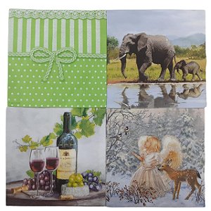 Guardanapo Decoupagem kit com 20 folhas variadas - KIT04