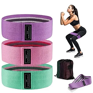 KIT 3 FAIXAS BAND ELÁSTICAS EXERCÍCIO ALTA RESISTÊNCIA