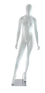 MANEQUIM DE FIBRA FEMININO FEMININO ROBERTA RETA BRANCO BRILHO