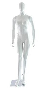 MANEQUIM DE FIBRA FEMININO CARIOCA RETA BRANCO BRILHO