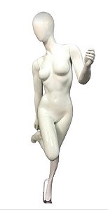 MANEQUIM DE FIBRA FEMININO BAILARINA BRANCO BRILHO