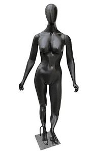 MANEQUIM DE FIBRA FEMININO JULIANA RETA PRETO FOSCO