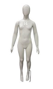 MANEQUIM DE FIBRA JUVENIL FEMININO 14 À 16 ANOS BRANCO BRILHO