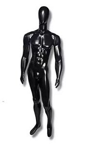 MANEQUIM DE PLÁSTICO MASCULINO BOMBADO PRETO - SEM BASE