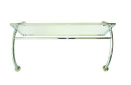 ARARA DE PAREDE CURVA COM BANDEJA CROMADA - 1.20MT