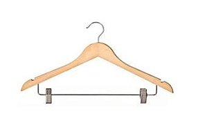 CABIDE DE MADEIRA COM PRESILHA CROMADA - PCT C/50