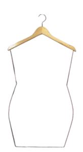 CABIDE DE MADEIRA SILHUETA BAILARINA CROMADO - KIT C/05