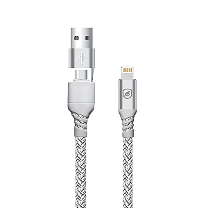 Cabo Thunder 65W 2 em 1 - Tipo C / USB-A / Lightning 1M   - Gshield