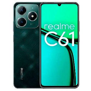 Smartphone Realme C61 4G Dual SIM 128GB 4GB RAM Tela 6,74 90Hz, NFC, IP54, Desempenho Fluido, Anatel Verde