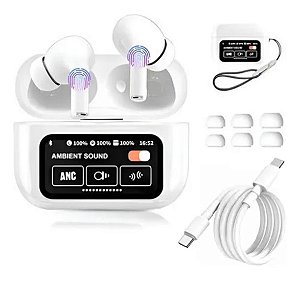 Fones de Ouvido Sem Fio com Cancelamento de Ruído e Controle Touch