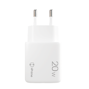 Carregador de Parede HPrime Charge20 – 20W, Dupla Saída (USB-C + USB-A) e Tecnologia PPS