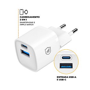 Carregador Turbo 2 em 1 Survivor - Wireless para Apple Watch - Gshield