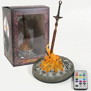 Bonfire Com LED e controle Dark Souls