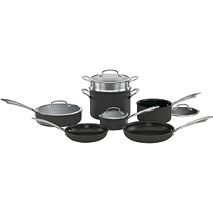 Conjunto Panelas Cuisinart Anodizada 11 Peças Preto DSA-11