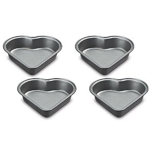 Conjunto Mini Formas Cuisinart Corações 4 Peças Cmbm-4Hrt1