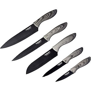 Conjunto Facas Cuisinart Preto Com Protetor Lamina 10 Pç