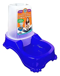 Comedouro ou Bebedouro Automático Dupla Função Azul