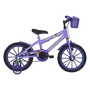 Bicicleta Mormaii Aro 16 Sweet Girl c/ Cesta V-Brake Lilás