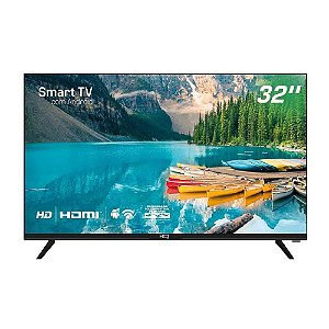 Smart TV LCD LED 32" HQ HQS32NKHM HD 3 HDMI, 2 USB, Preto