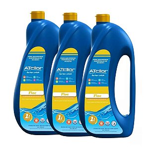 Kit C/ 3 Clarificante Floc Para Piscina Atcllor 1 L
