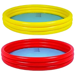 Piscina Infanil 3 Anéis 122cmX25cm Vermelho ou Amarelo