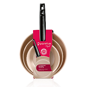 Kit de Frigideiras Francesas Antiaderente Panelux Magnific Bege Cereja – 16 cm, 20 cm e 24 cm