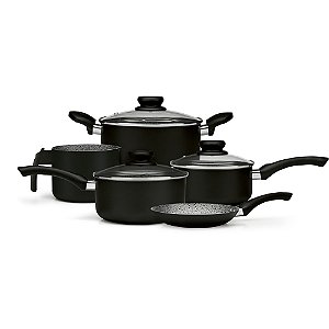 Conjunto de Panelas 5pc Antiaderente Panelux Maximum Preto