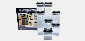 Conjunto 7 Potes Organizadores Mantimentos Hermético