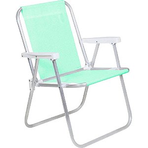 Cadeira de Praia 100kg Lazy Alumínio Mormaii - Verde