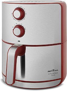 Fritadeira Air Fry Britânia 4,6L 127V - Vermelha com Inox e Timer
