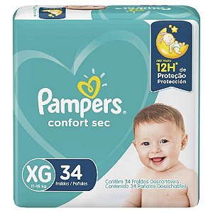 Pampers Confort Sec XG – 34 Fraldas