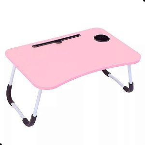 Mesa Dobrável Mdf Articulada Notebook Portátil Rosa