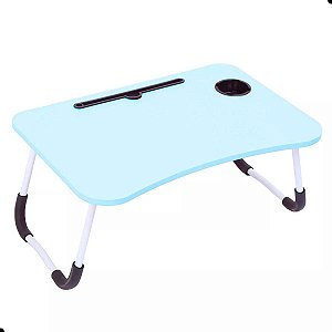 Mesa Dobrável  Mdf Articulada Notebook Portátil Azul