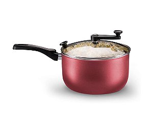 Pipoqueira MTA Versátil Tampa de Vidro 3,6L  Antiaderente Cereja