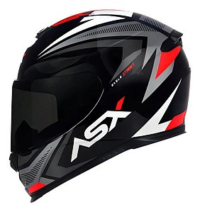 Capacete ASX Eagle Street Brilho Preto/Grafite/Branco Tamanho 58/M