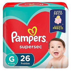 Fralda Pampers SuperSec G – Pacote com 26 unidades