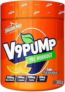 Pré-treino V9 Pump da Shark Pro 300G -Refrigerante Laranja