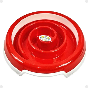 Comedouro Slow Food Médio - Vermelho