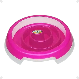 Comedouro Slow Food Médio - Rosa