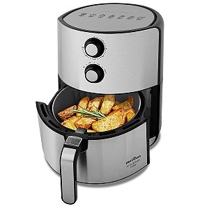 Fritadeira Air Fry Britânia 4,6L 127V - Preta com Inox e Timer
